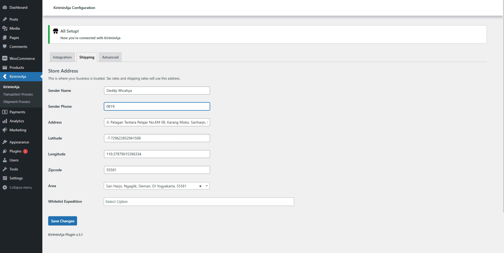 WooCommerce Store Address